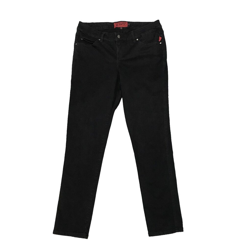 TRIPP NYC Skinny Jeans Womens 14S Black Stretch Denim Skull Studded Goth Punk